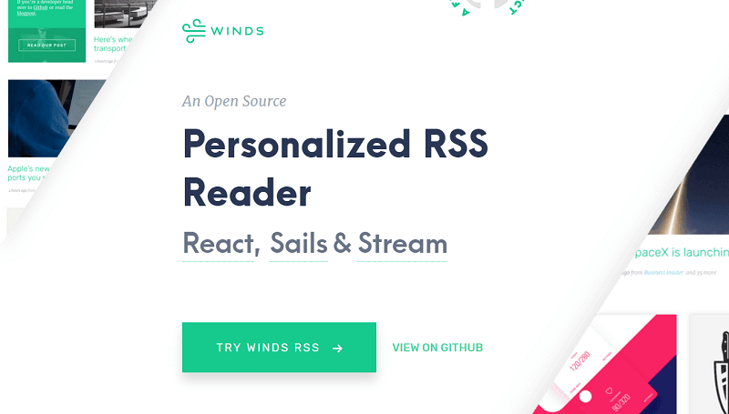 Winds – An Awesome Open Source Personalized RSS Reader