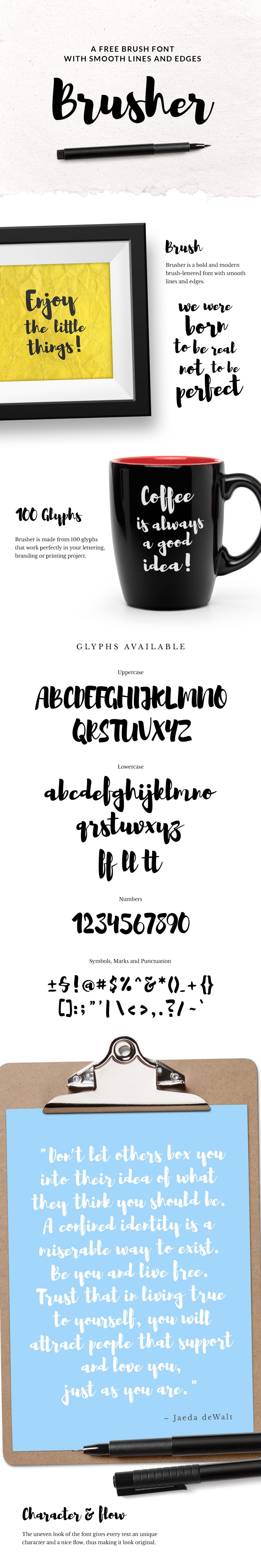 Brusher Free Font